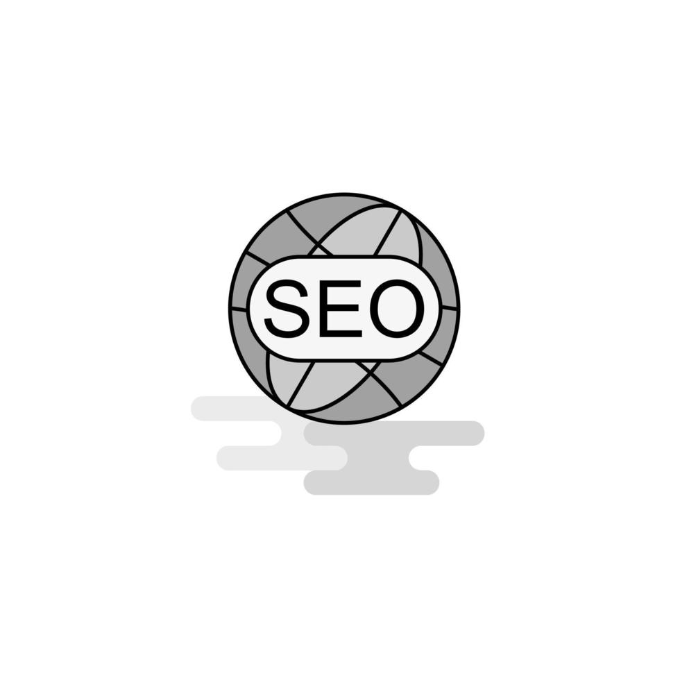 Seo Web Icon Flat Line Filled Gray Icon Vector