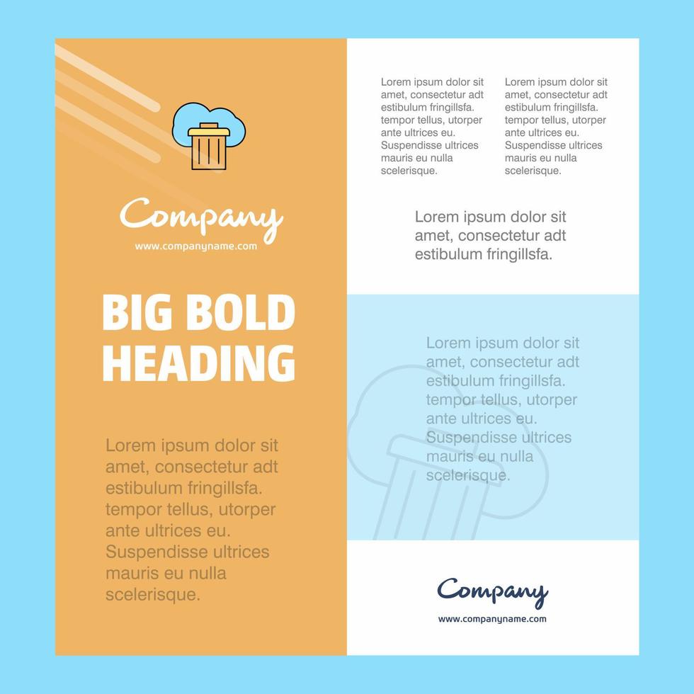Cloud trash Business Company Poster Template with place for text and images vector background