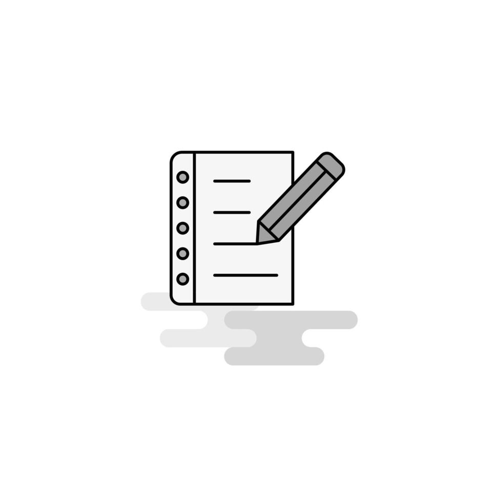 Writing on notes Web Icon Flat Line Filled Gray Icon Vector