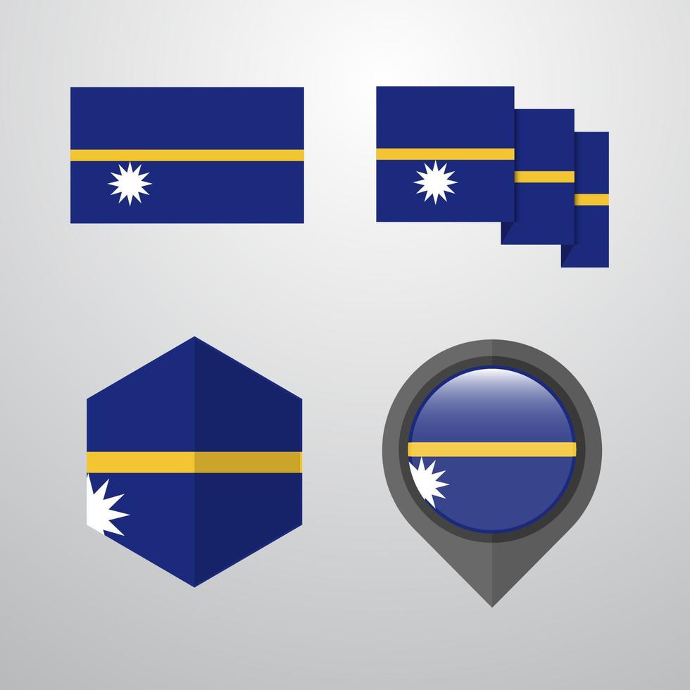 vector de conjunto de diseño de bandera de nauru