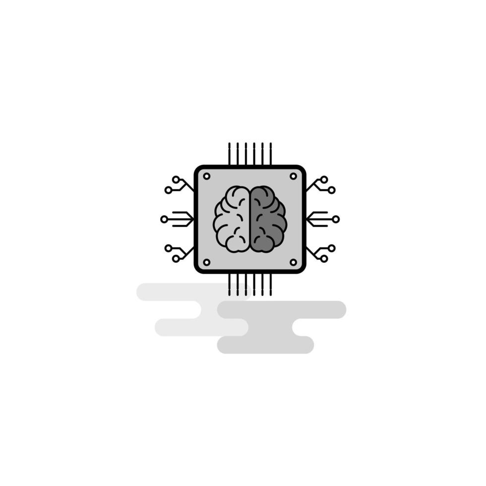 Processor Web Icon Flat Line Filled Gray Icon Vector