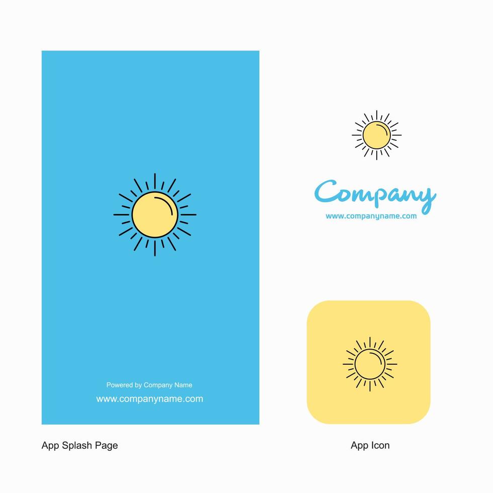 Sun Company Logo App Icon and Splash Page Design Creative Business App Design Elements vector