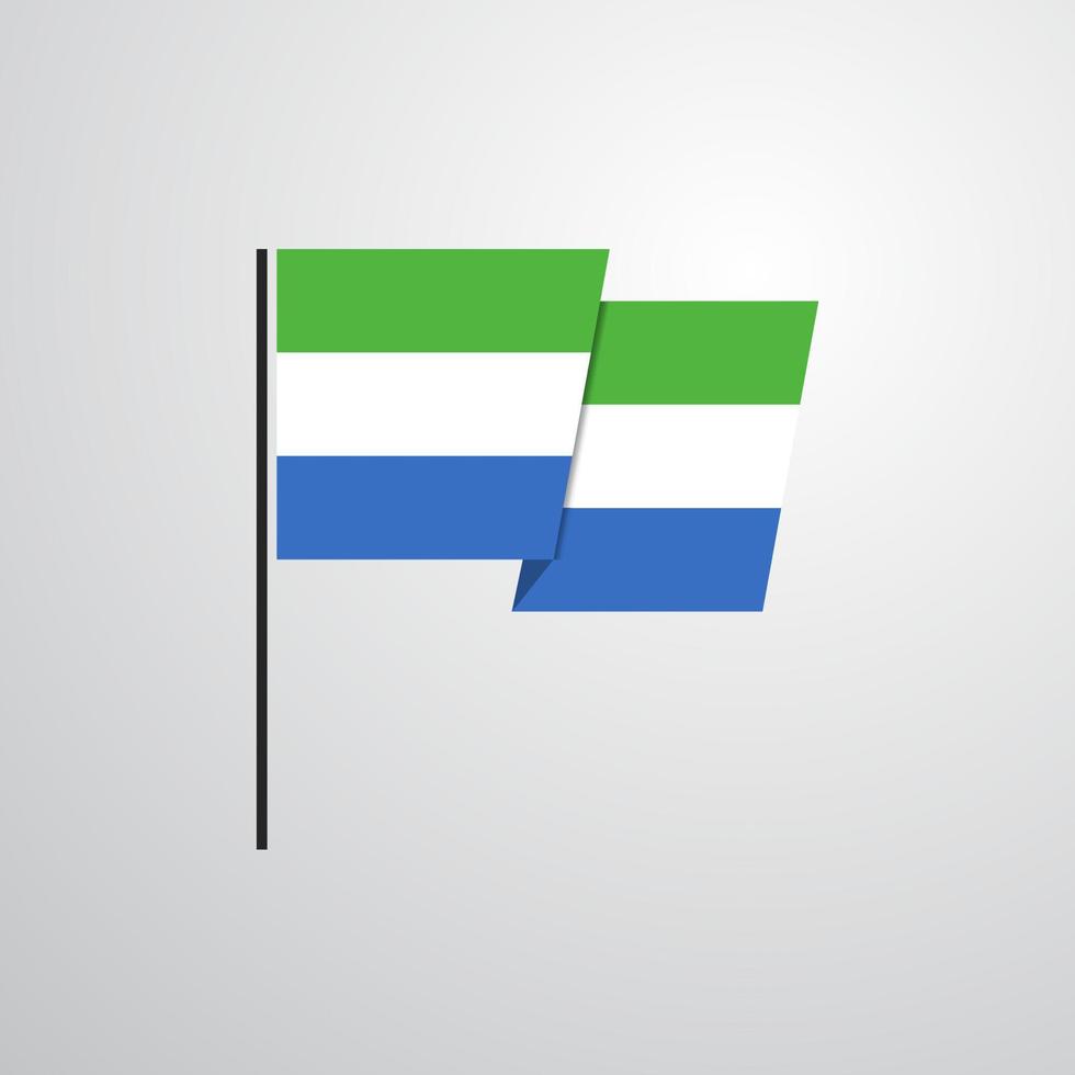 Sierra Leone waving Flag design vector