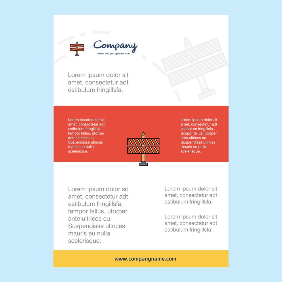 Template layout for Block road sign comany profile annual report presentations leaflet Brochure Vector Background