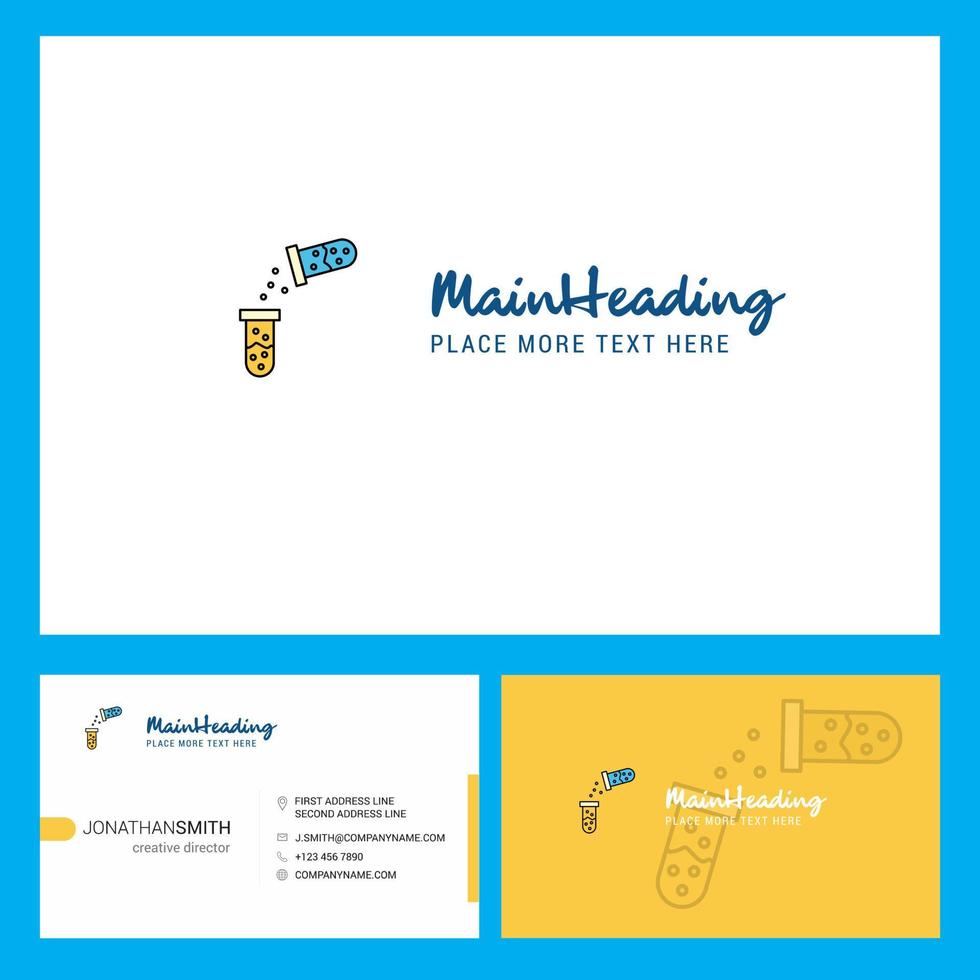 Chemical reaction Logo design with Tagline Front and Back Busienss Card Template Vector Creative Design