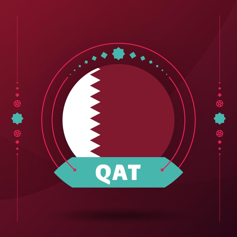 qatar flag for 22 football cup tournament. isolated National team flag with geometric elements for 22 soccer or football Vector illustration