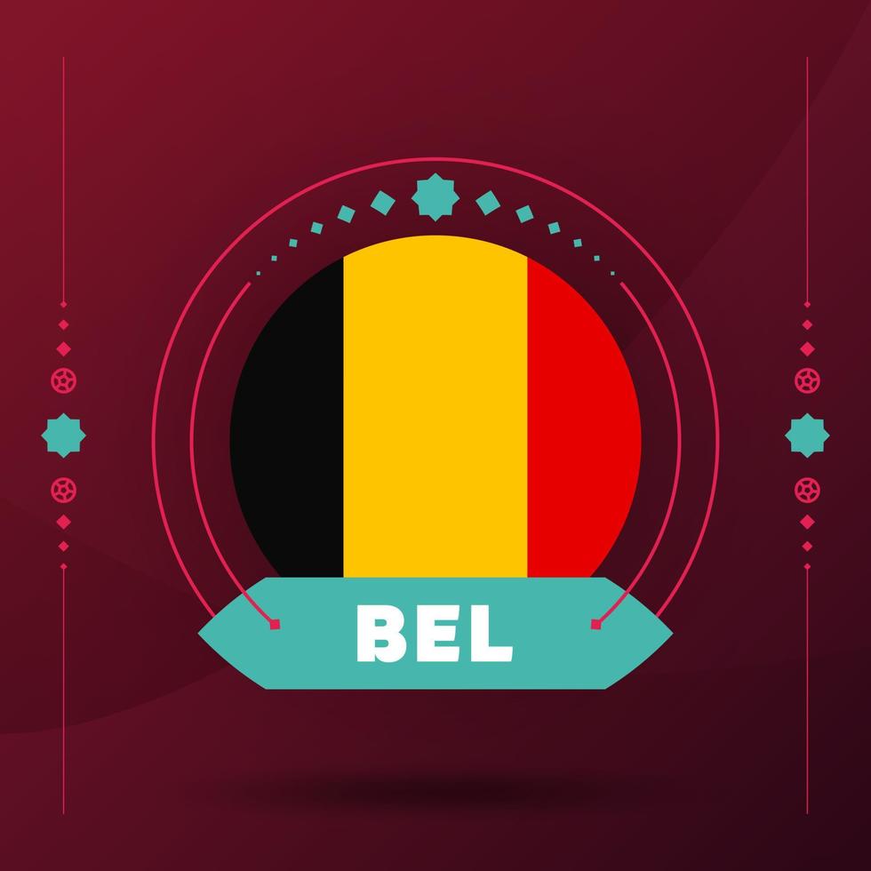 belgium flag for 2022 football cup tournament. isolated National team flag with geometric elements for 2022 soccer or football Vector illustration