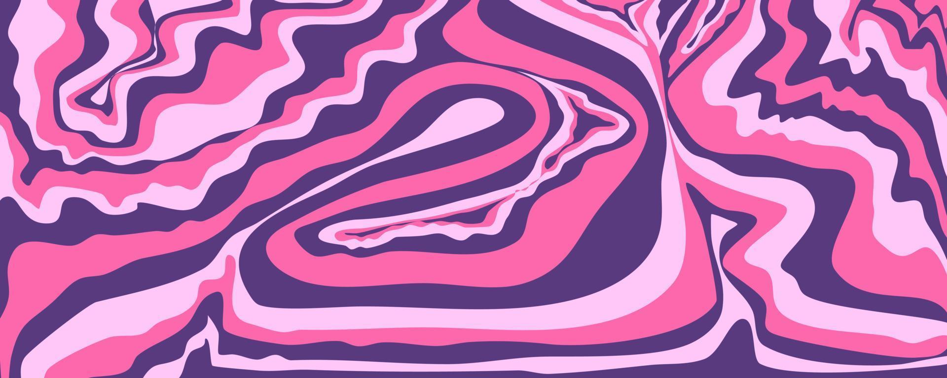 Wave y2k background for retro design. Liquid groovy marble pink background. Purple y2k pattern in modern style pink. Psychedelic retro wave wallpaper vector