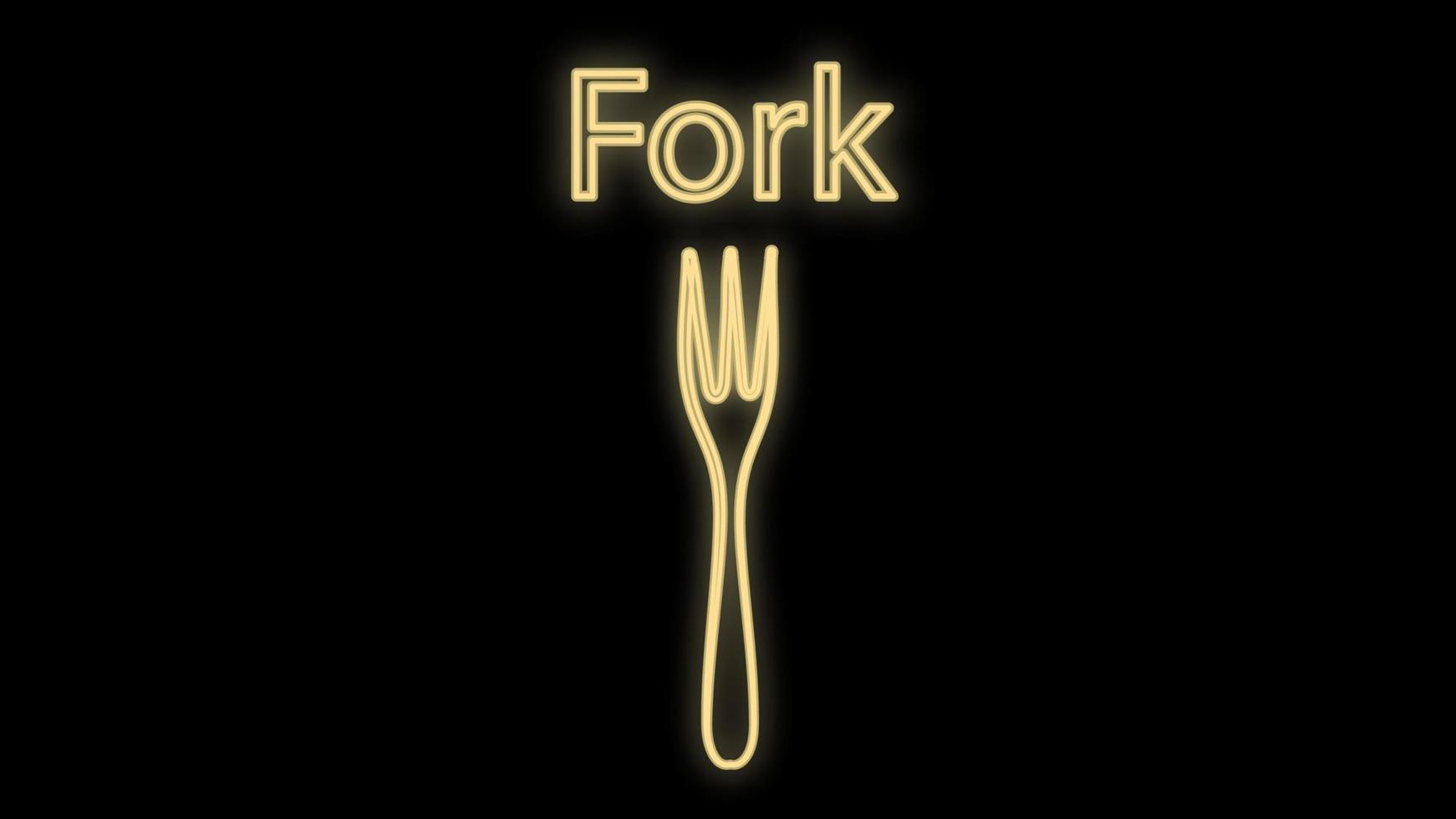 Glowing neon Fork icon isolated on brick wall background. Cutlery symbol. Vector Illustration