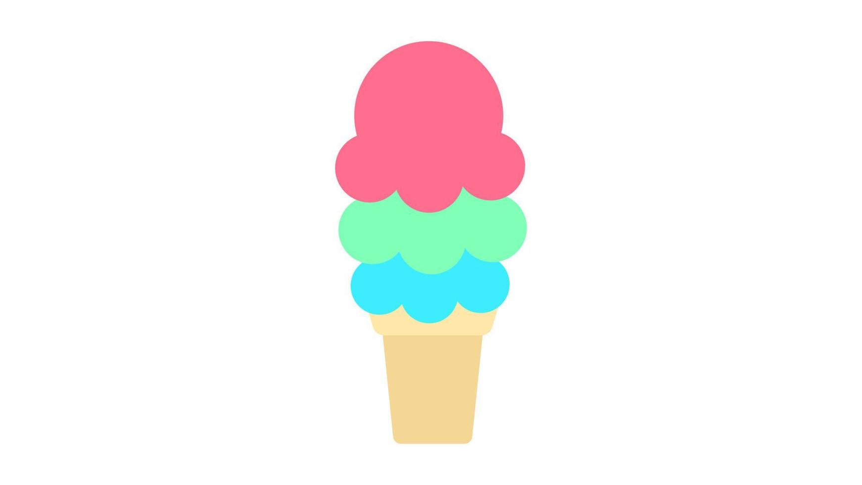 cono de helado vectorial, aislado en fondo blanco vector