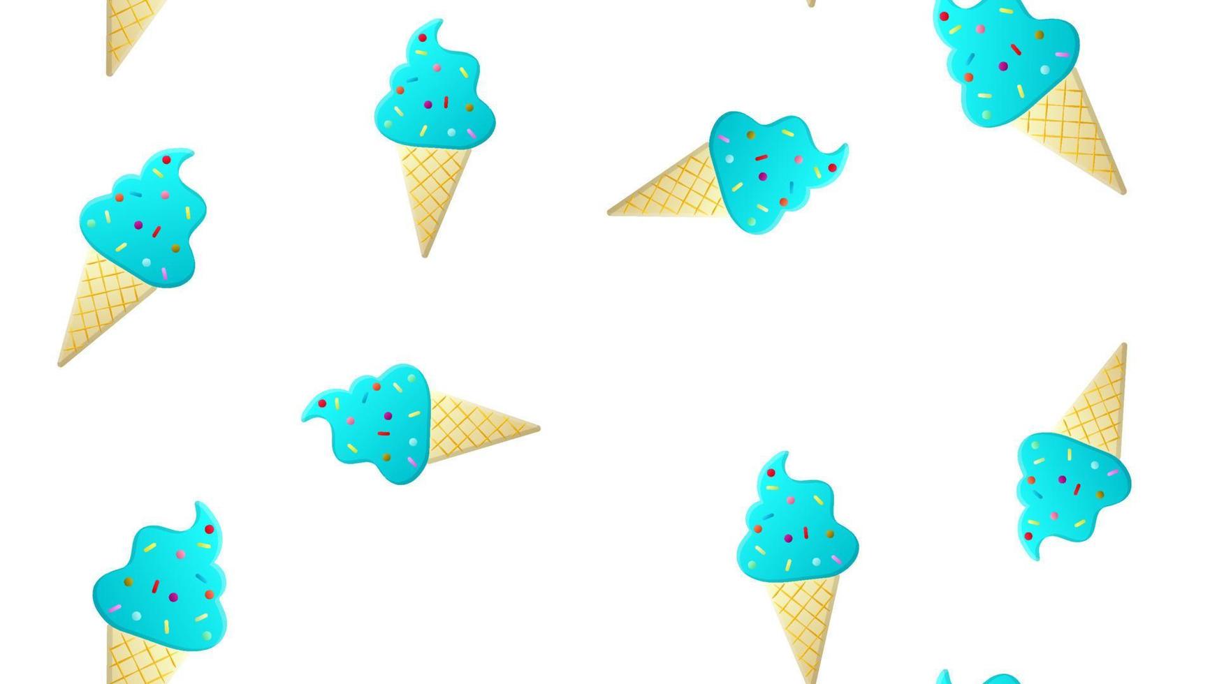 conos de helado textil colorido horizontal sin costuras patrón de fondo vector