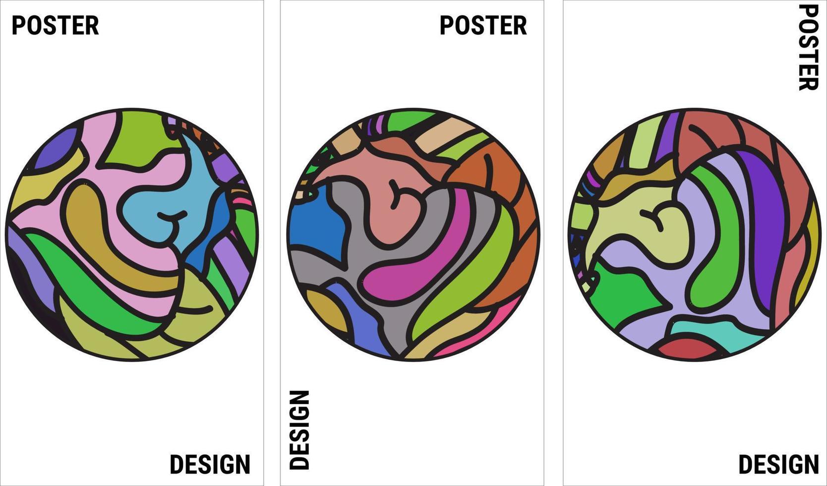 Set of trendy abstract creative minimal artistic hand painted composition ideal for wall decoration, such as postcard or brochure design. Eps10 Vector