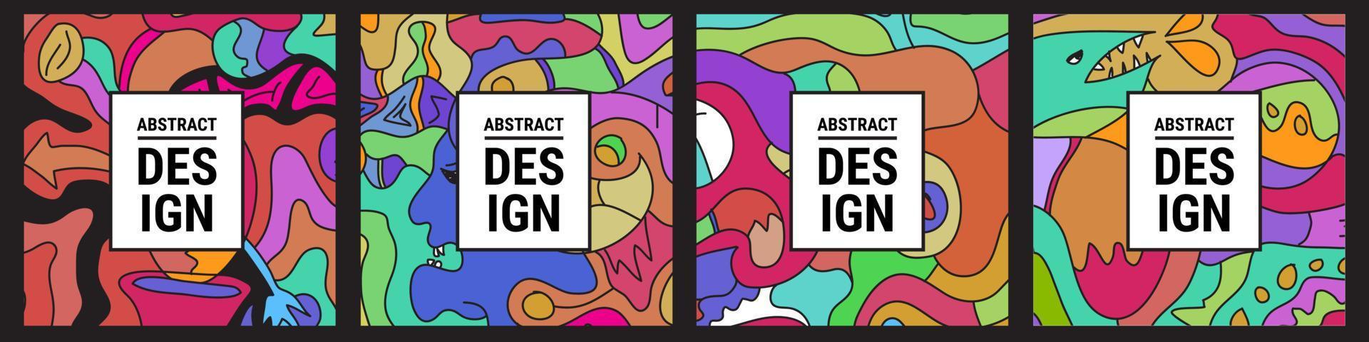 Colorful Abstract Background Pattern Set for Web Design, Landing Page, Social Media, and Print Material. Eps10 Vector illustration
