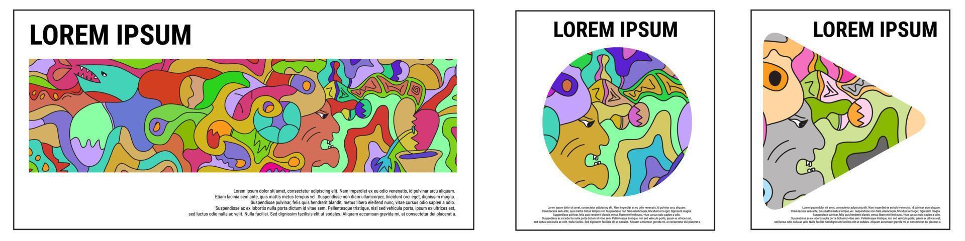 Colorful Abstract Background Pattern Set for Web Design, Landing Page, Social Media, and Print Material. Eps10 Vector illustration