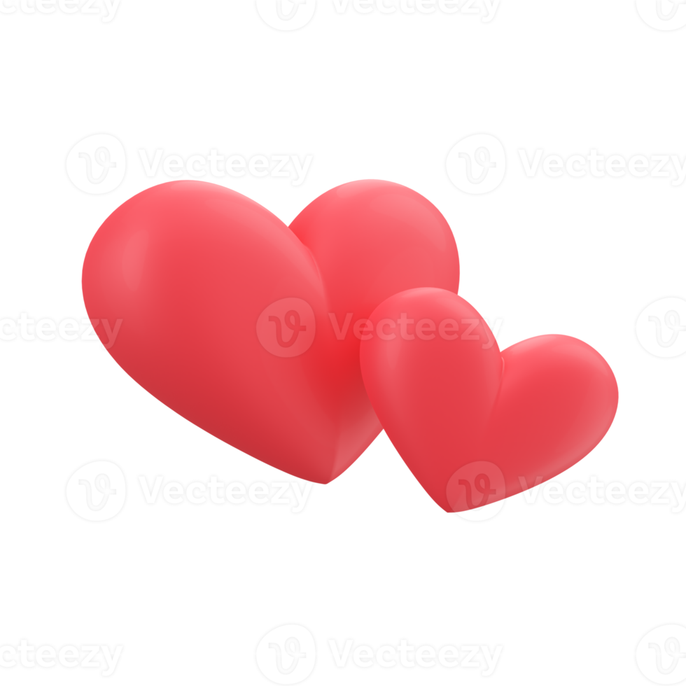 3D Shiny Heart Shaped Balloons Expression of love on Valentine's Day. png