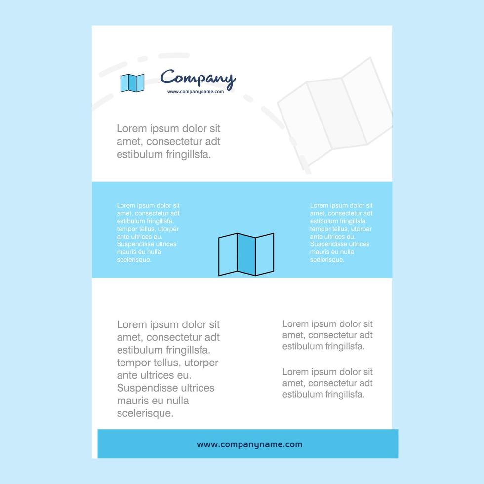 Template layout for Map comany profile annual report presentations leaflet Brochure Vector Background