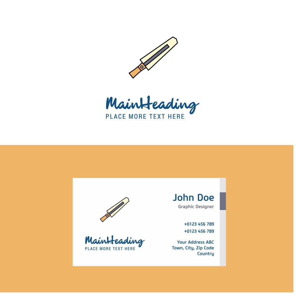 Flat Sword Logo and Visiting Card Template Busienss Concept Logo Design vector