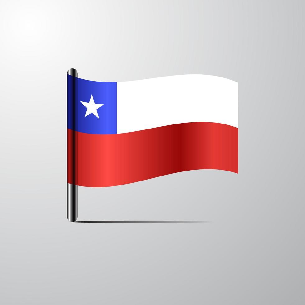 Chile waving Shiny Flag design vector