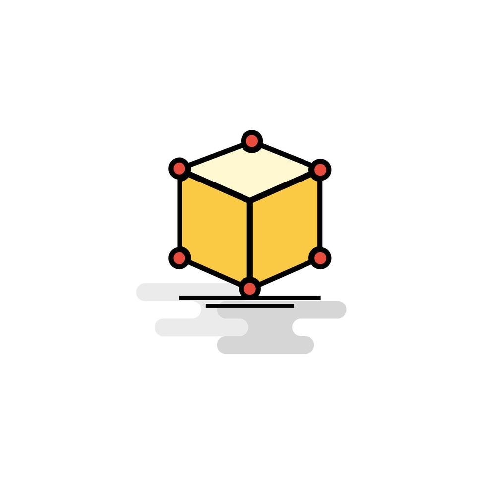 Flat Cube Icon Vector