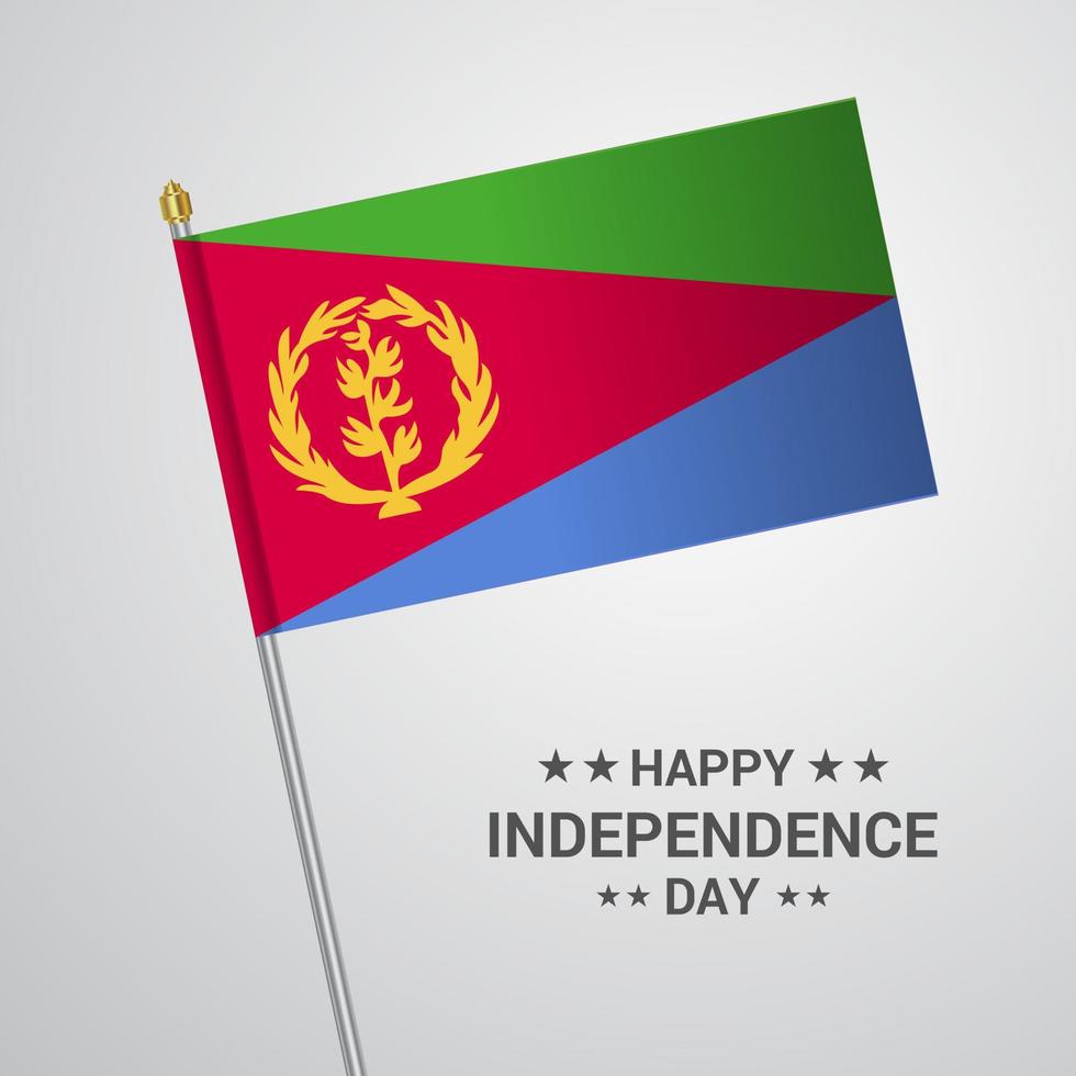 Eritrea Independence day typographic design with flag vector