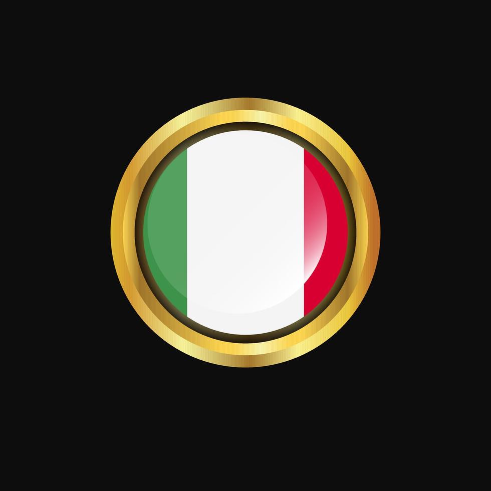 botón dorado de la bandera de italia vector