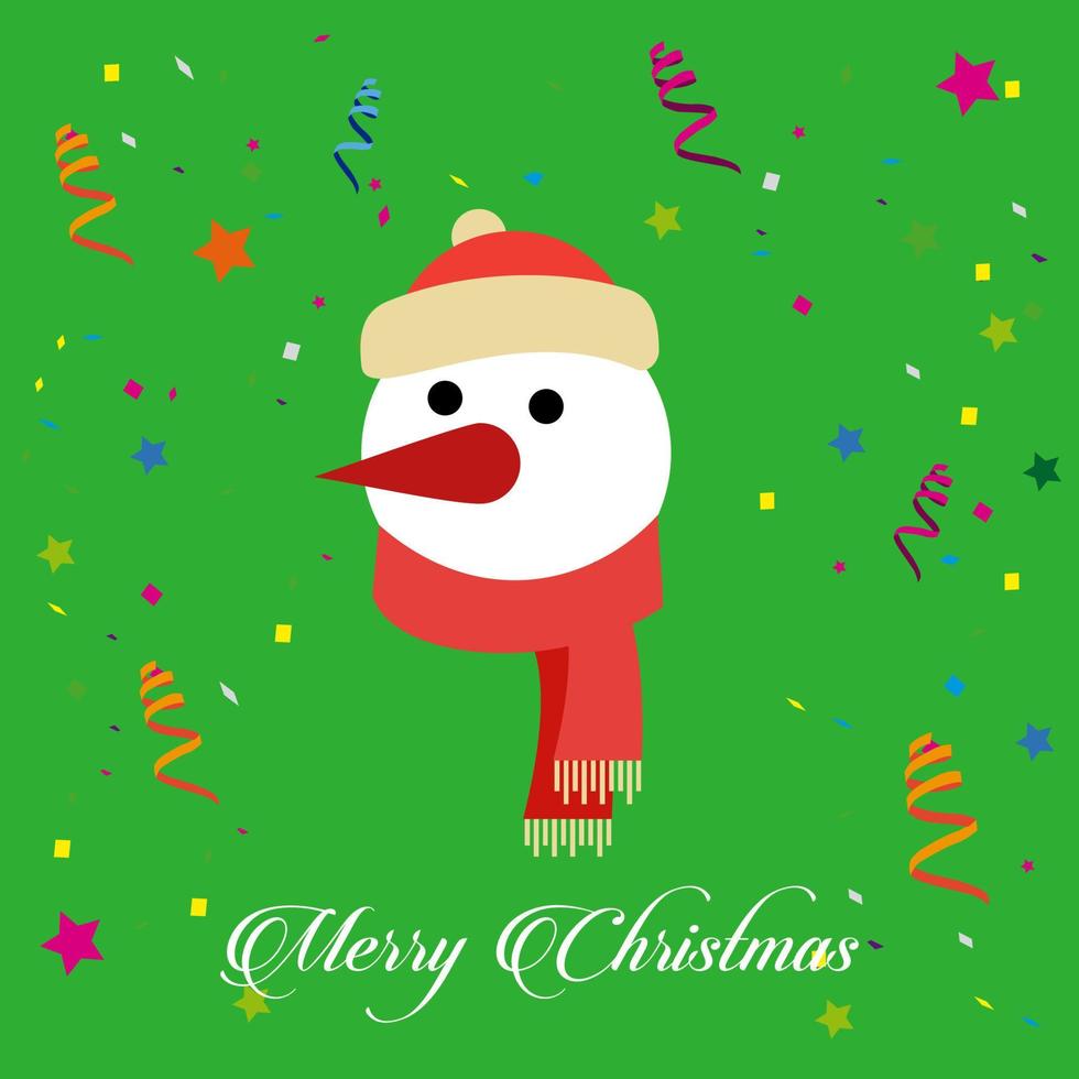 Merry Christmas creative design with green background vector