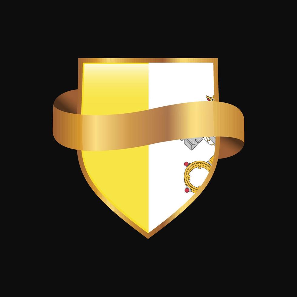 Vatican City Holy See flag Golden badge design vector