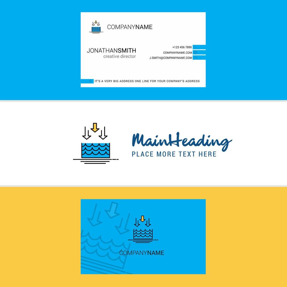 Beautiful Water evaporation Logo and business card vertical Design Vector