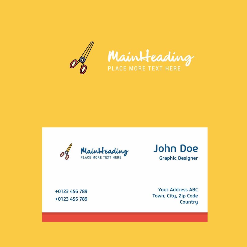 Scissor logo Design with business card template Elegant corporate identity Vector