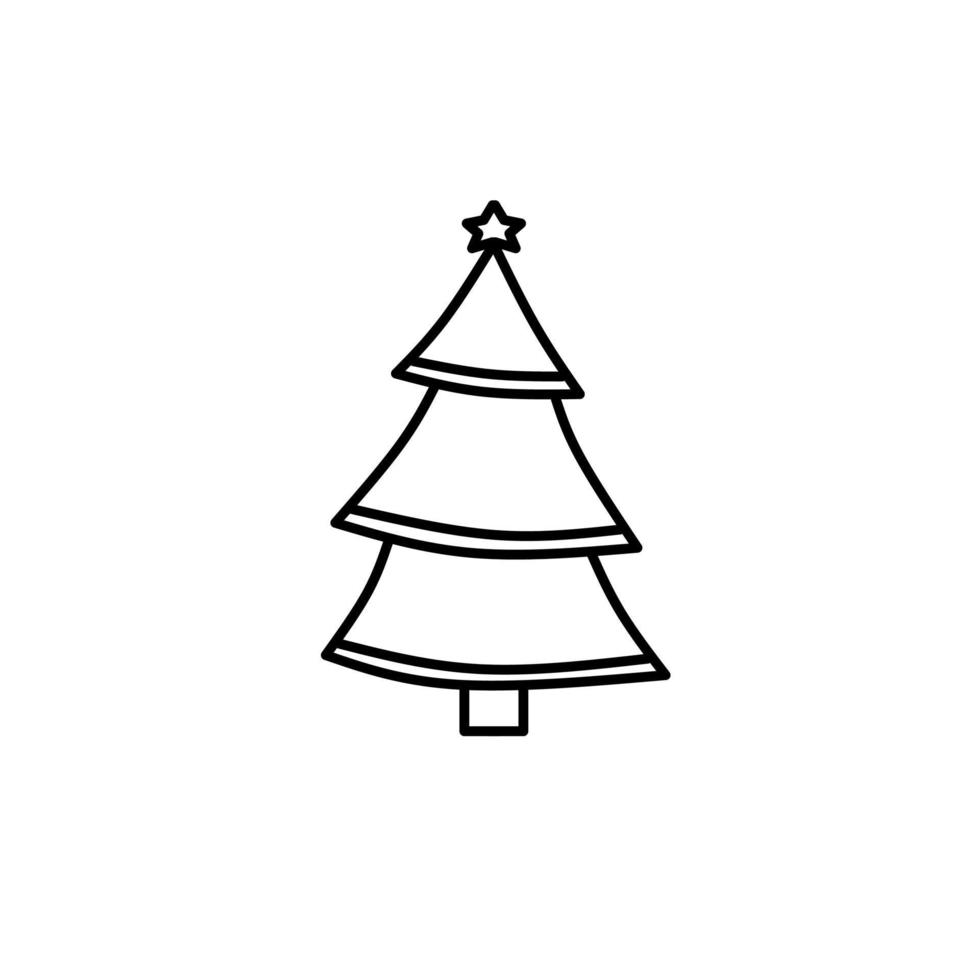 Christmas tree icon, vector illustration on white background