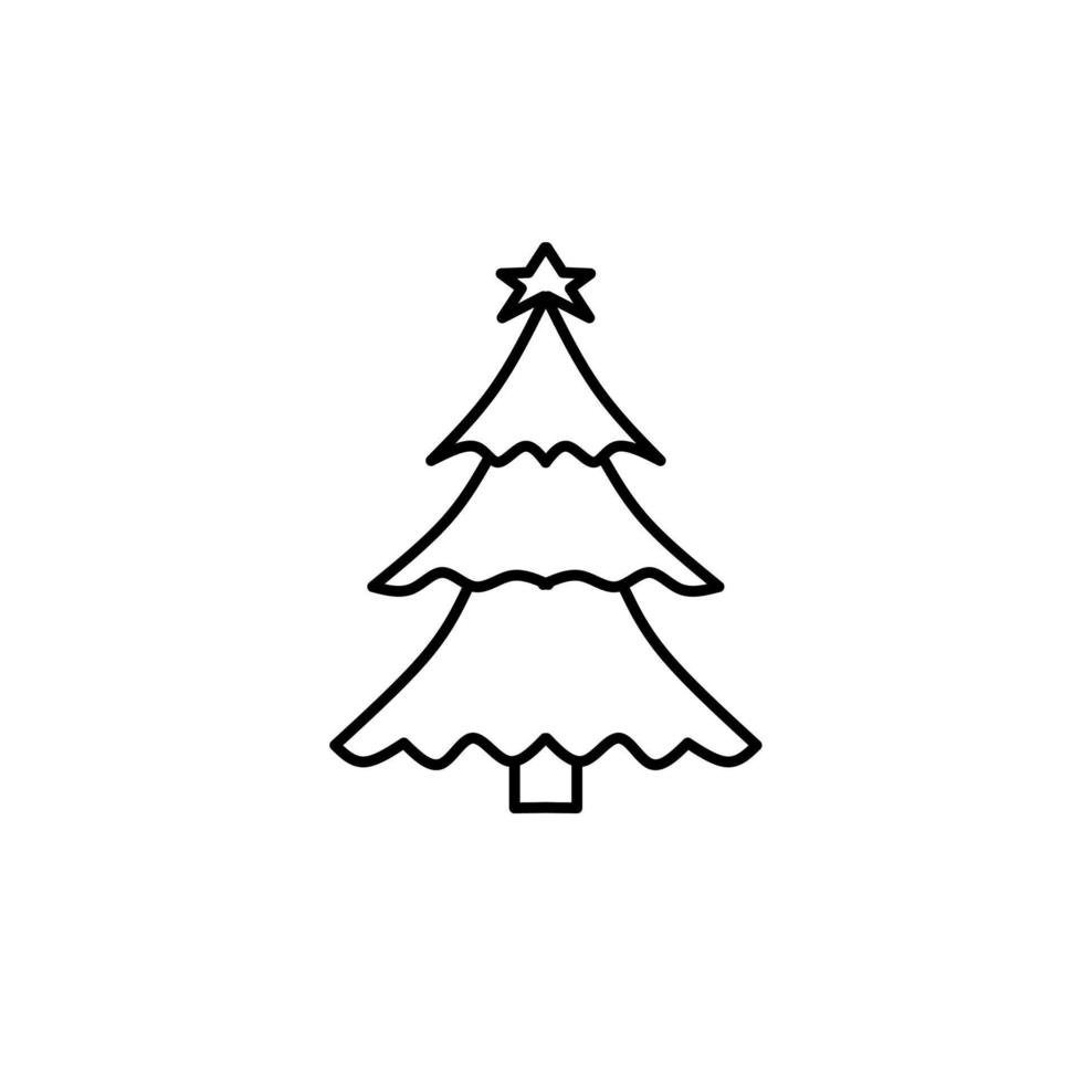 icono del árbol de navidad, ilustración vectorial sobre fondo blanco vector