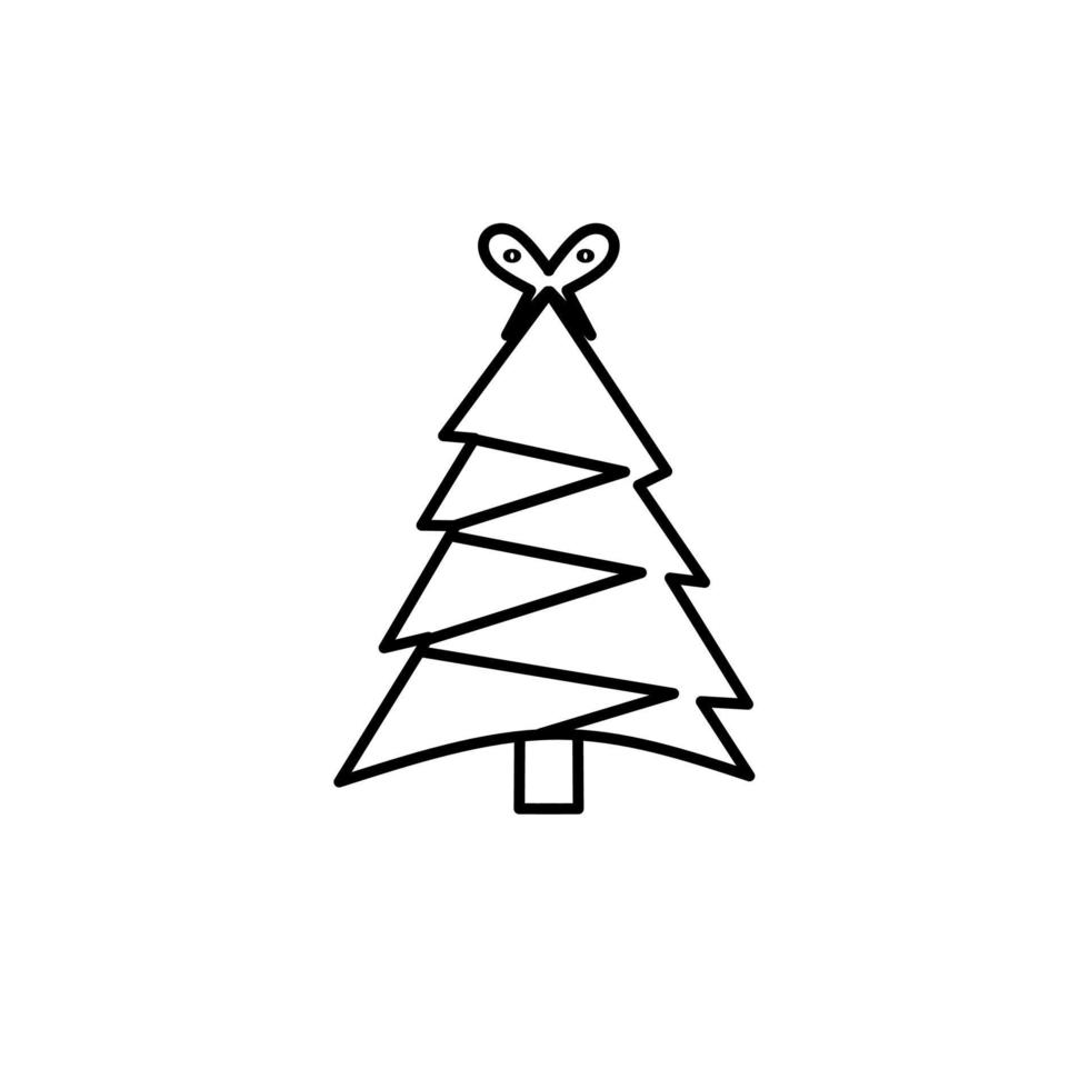 Christmas tree icon, vector illustration on white background