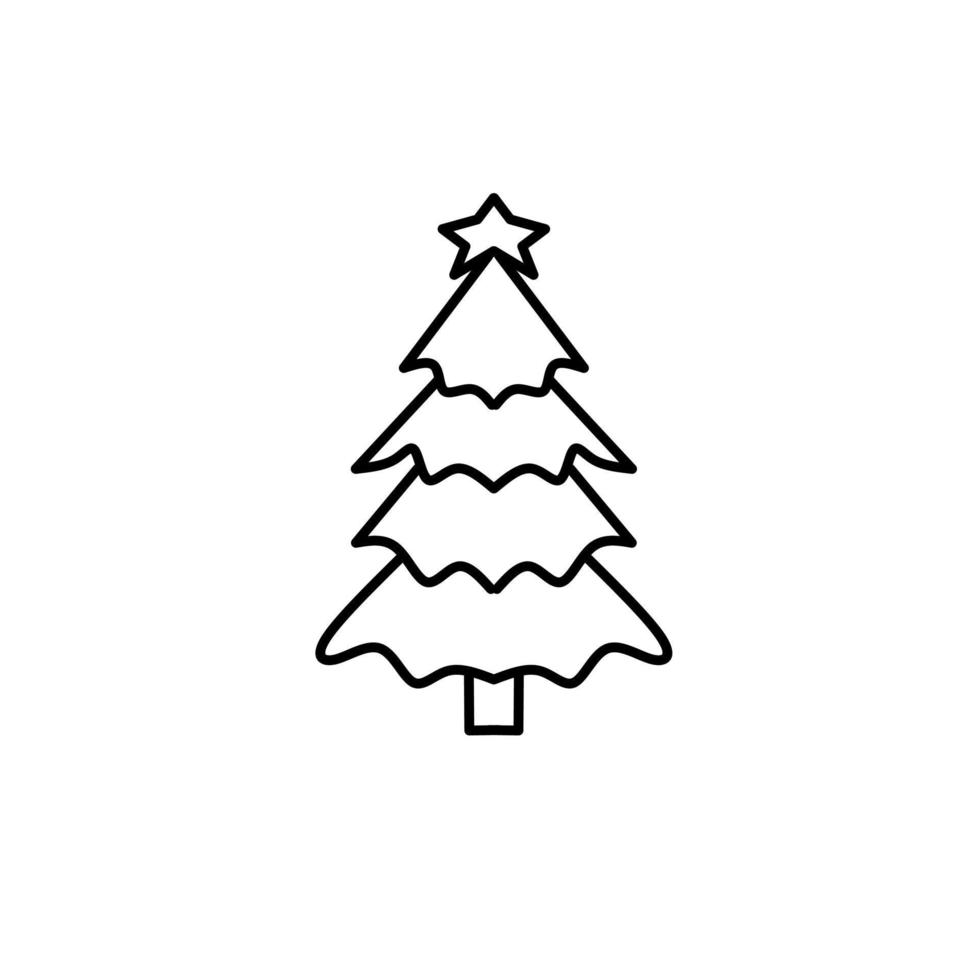 Christmas tree icon, vector illustration on white background