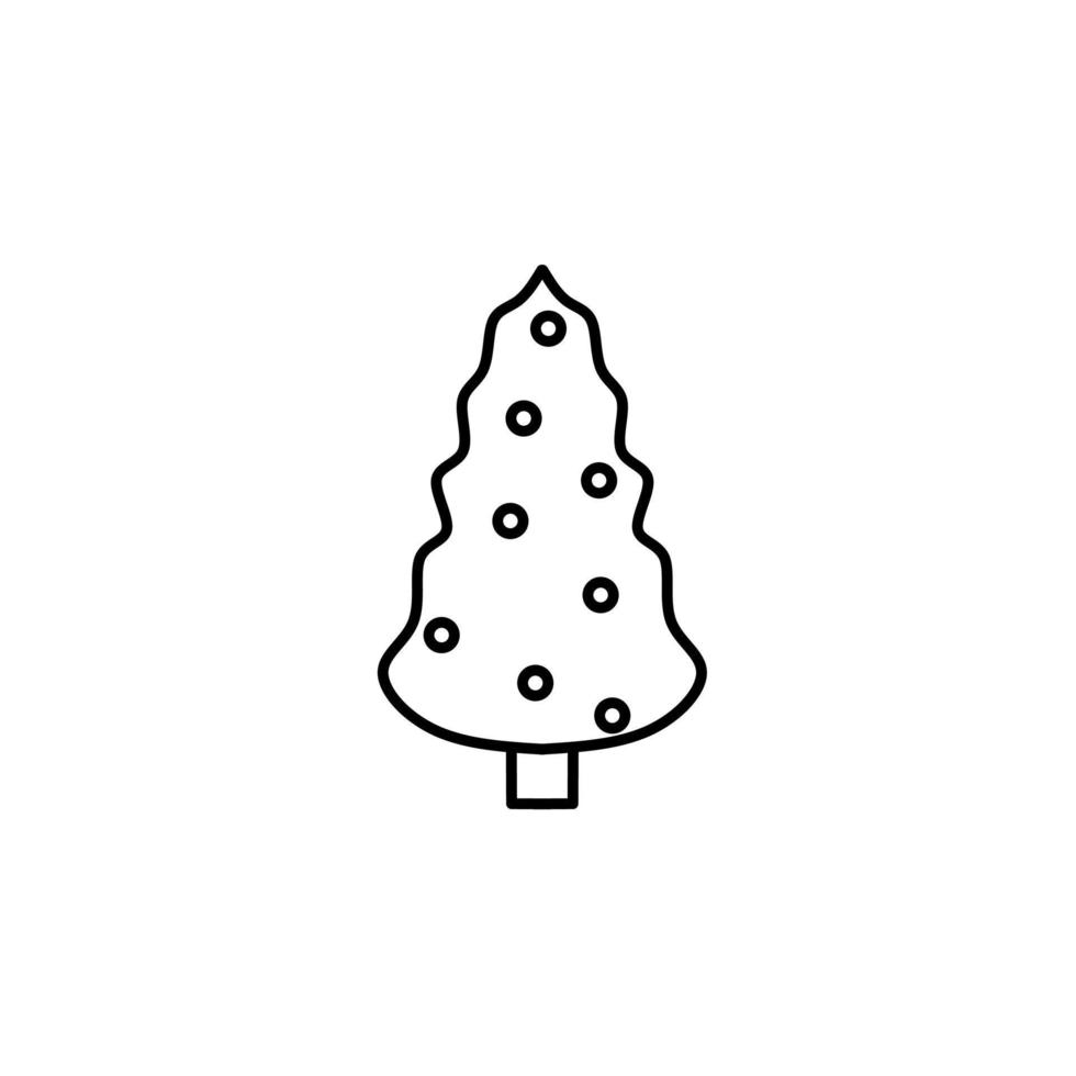 icono del árbol de navidad, ilustración vectorial sobre fondo blanco vector