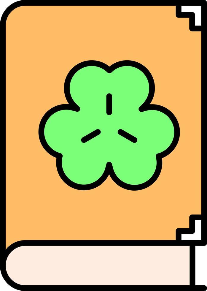 Book, shamrock color icon vector