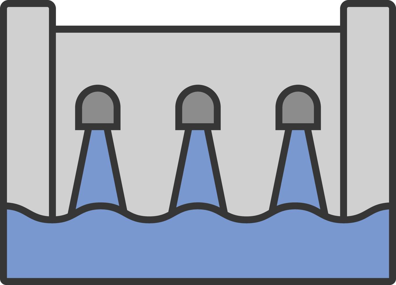 Water energy dam color icon vector