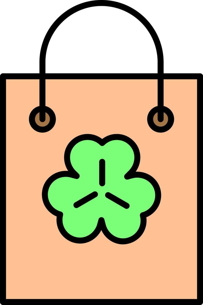 Gift bag, trefoil color icon vector