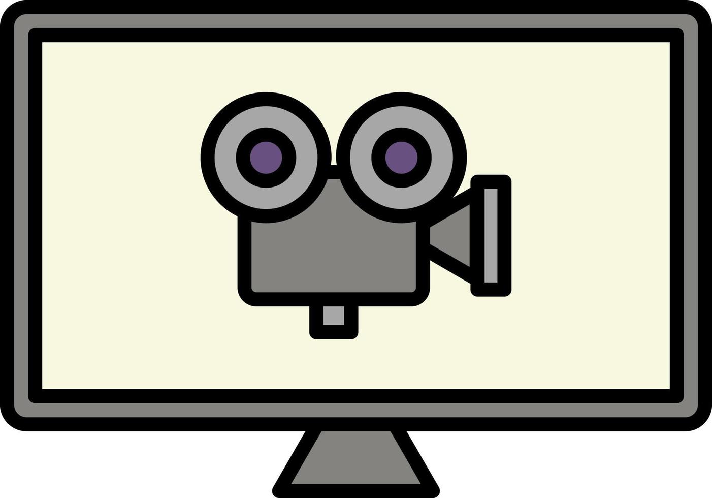 monitor movie, camera color icon vector