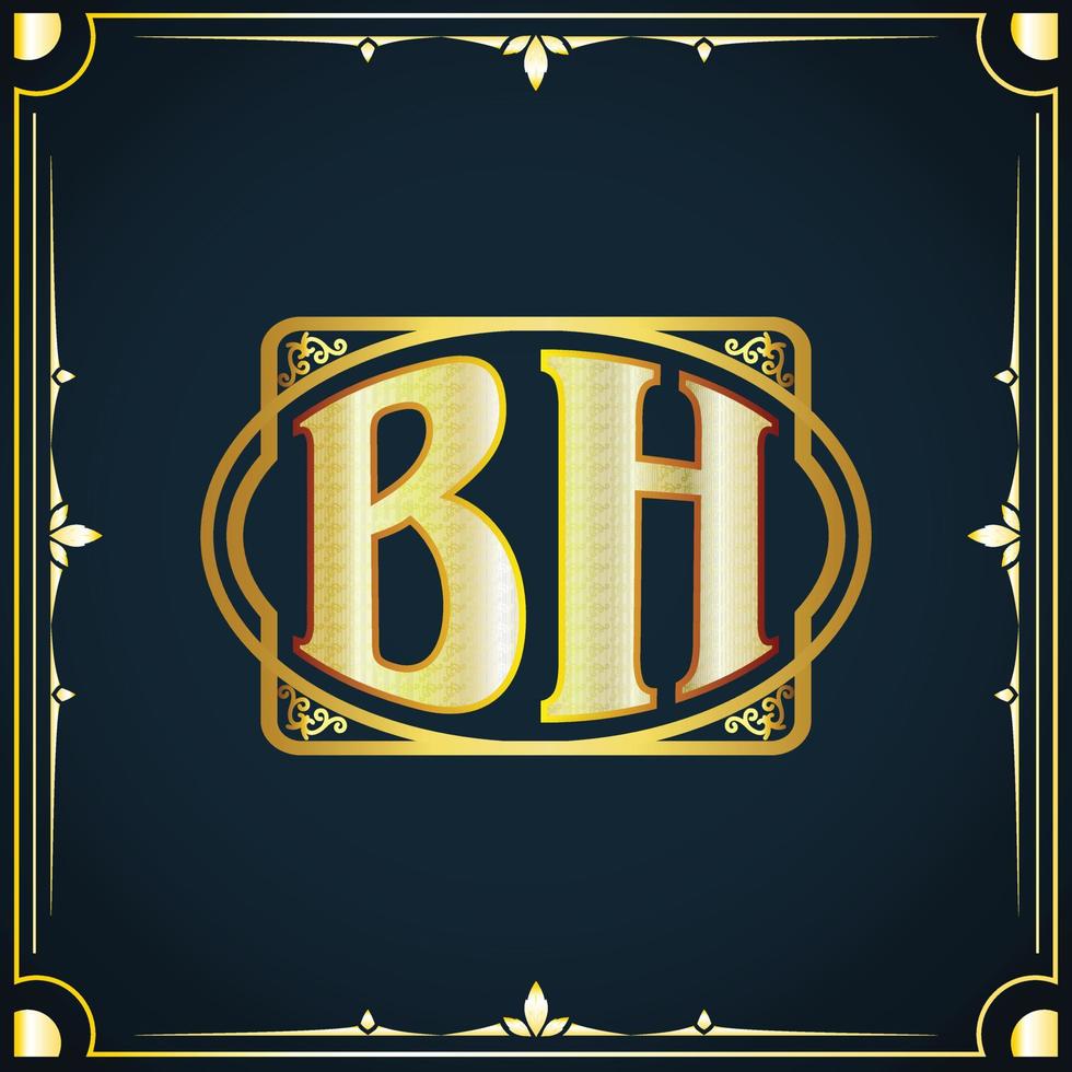 Initial letter BH royal luxury logo template vector