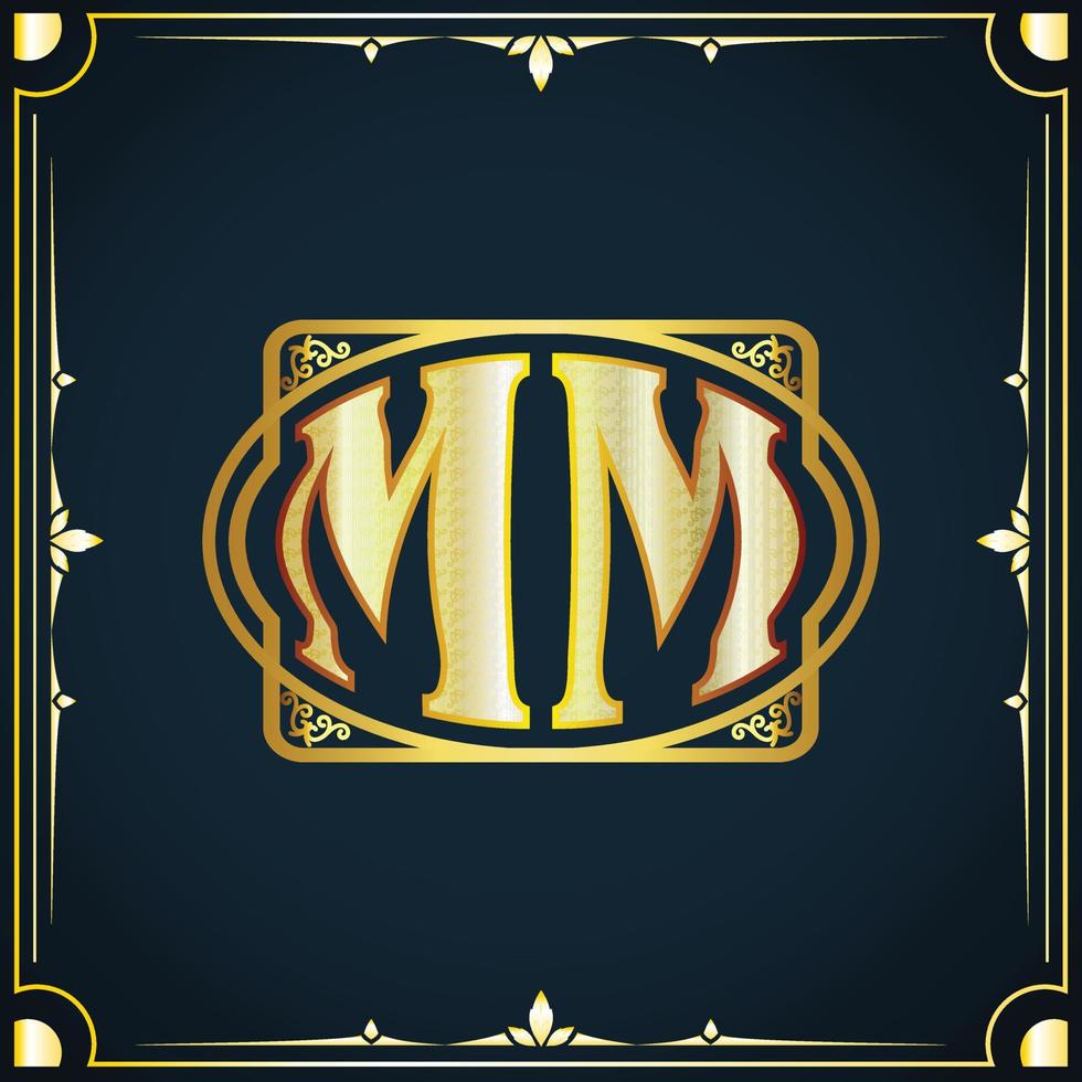 Initial letter MM royal luxury logo template vector