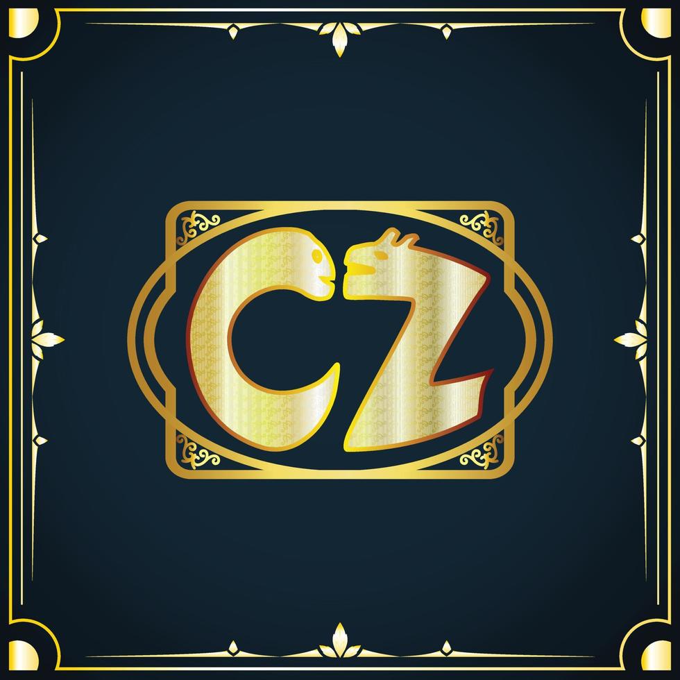 Initial letter CZ royal luxury logo template vector