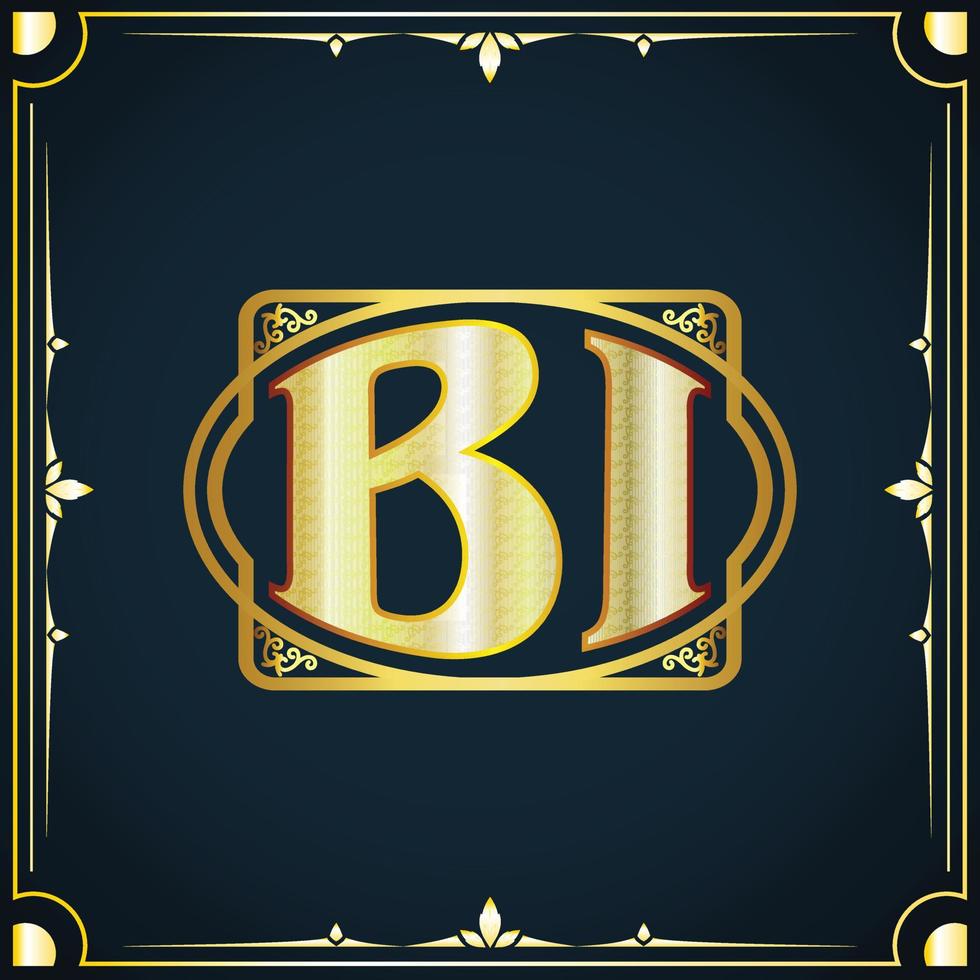 Initial letter BI royal luxury logo template vector