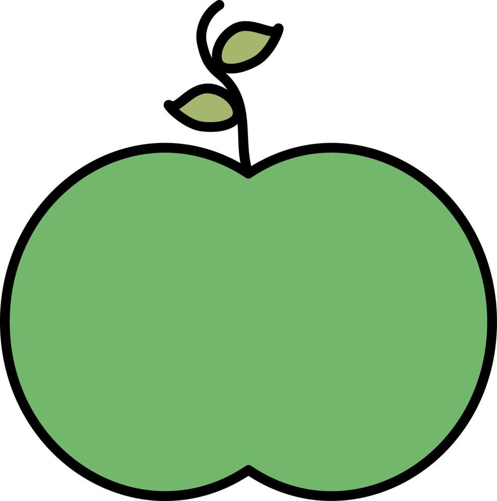 Apple outline color icon vector