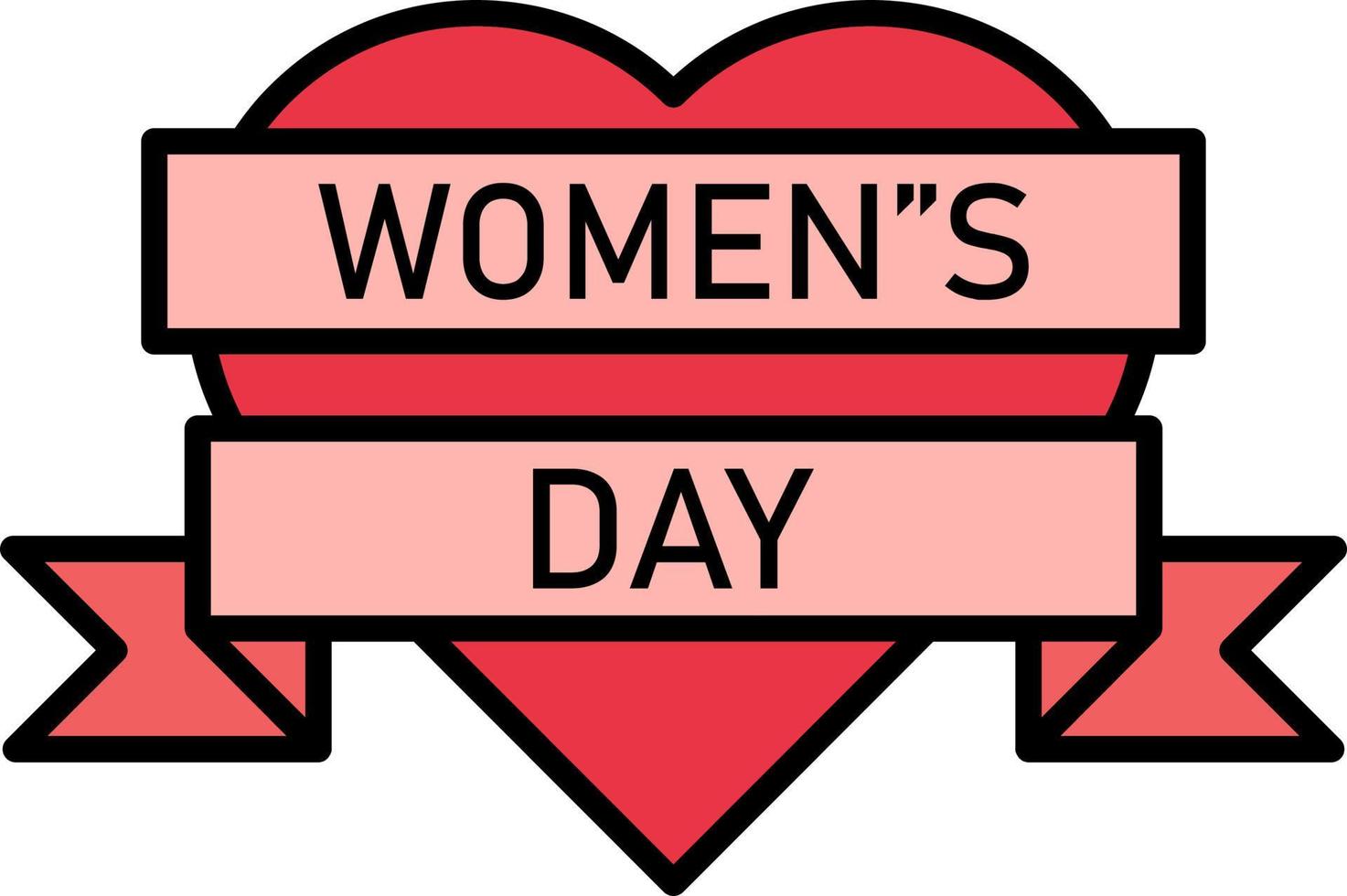 Women's day, heart, women's day color icon vector