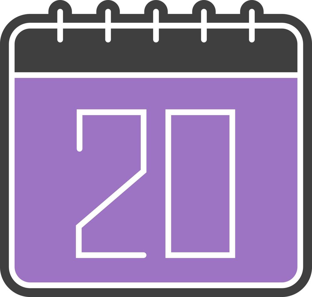 Calendar, 20 color icon vector