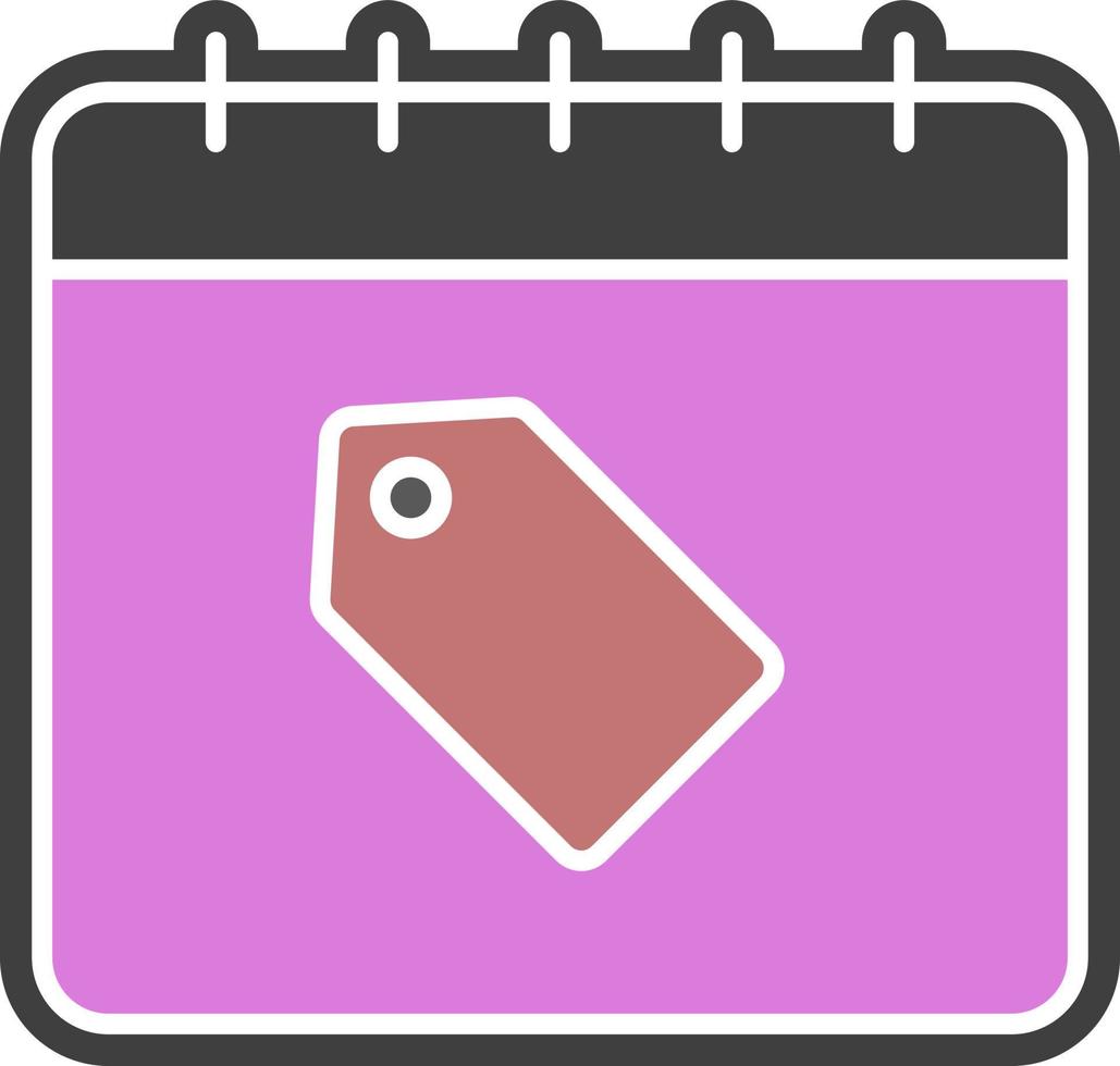 calendario, icono de color de página vector