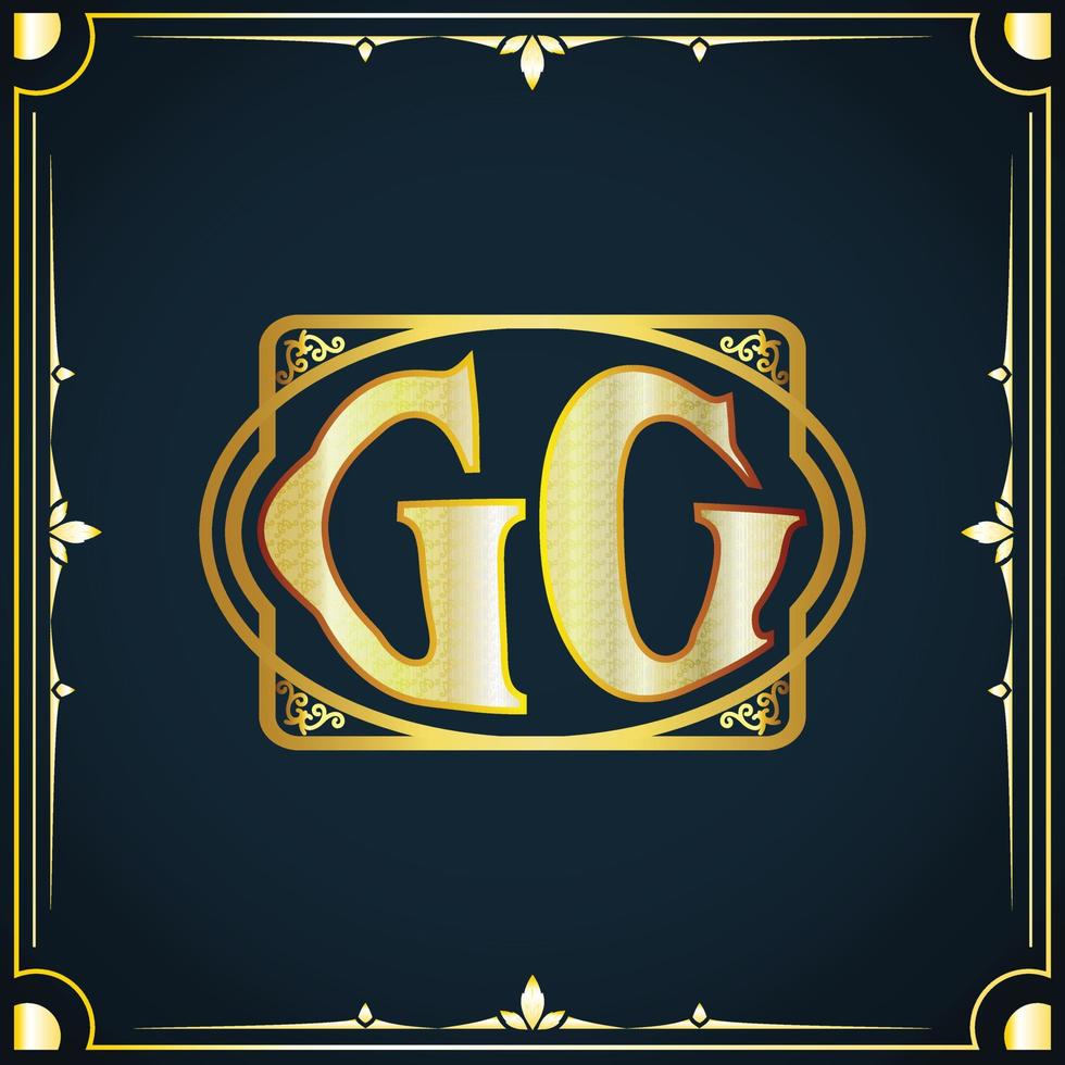 Initial letter GG royal luxury logo template vector