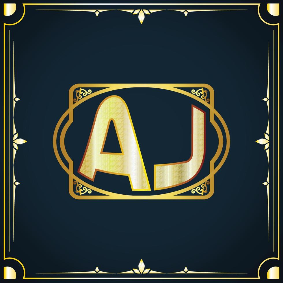 Initial letter AJ royal luxury logo template vector