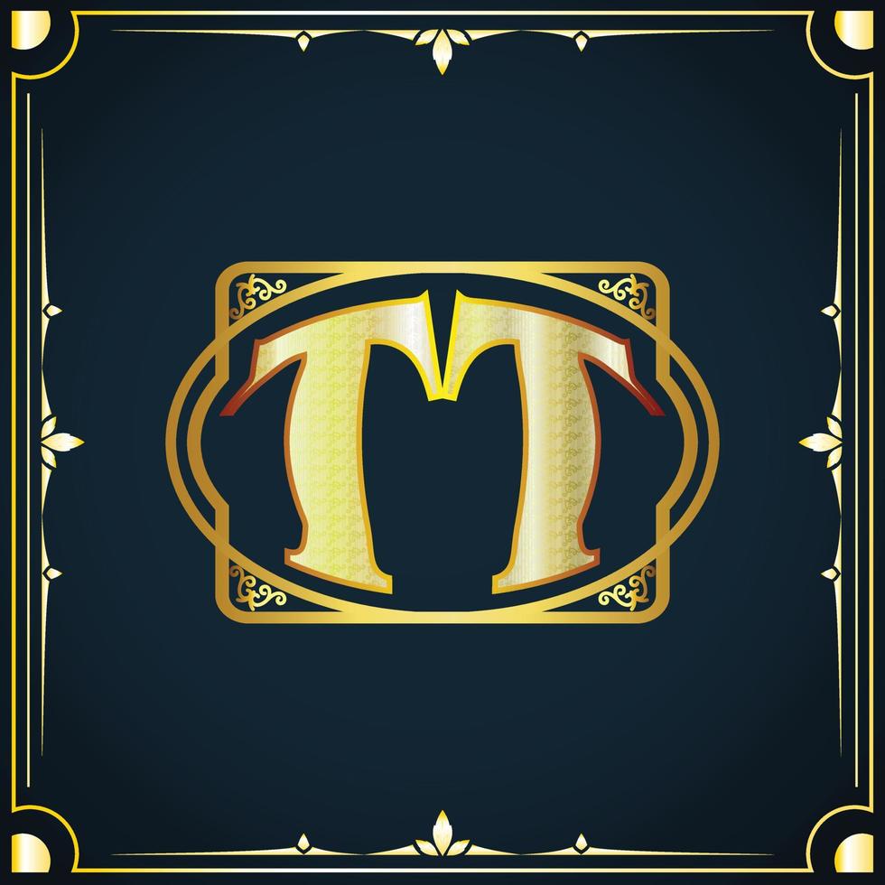 Initial letter TT royal luxury logo template vector