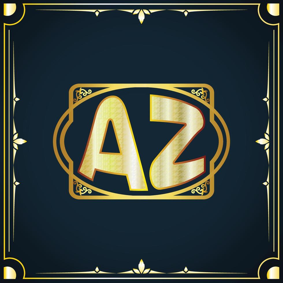 Initial letter AZ royal luxury logo template vector